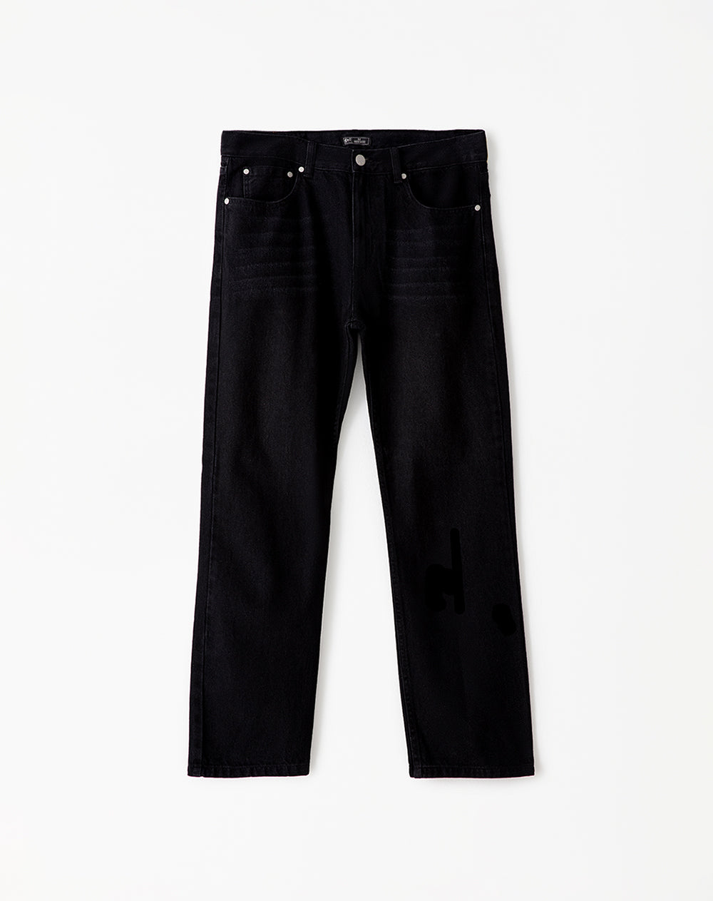 Jean regular fit tiro medio denim negro