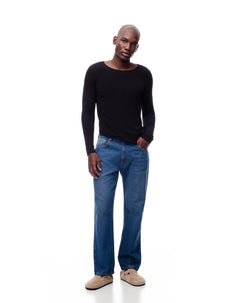Jean regular fit tiro medio indigo