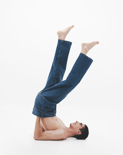 Jean regular fit tiro medio indigo