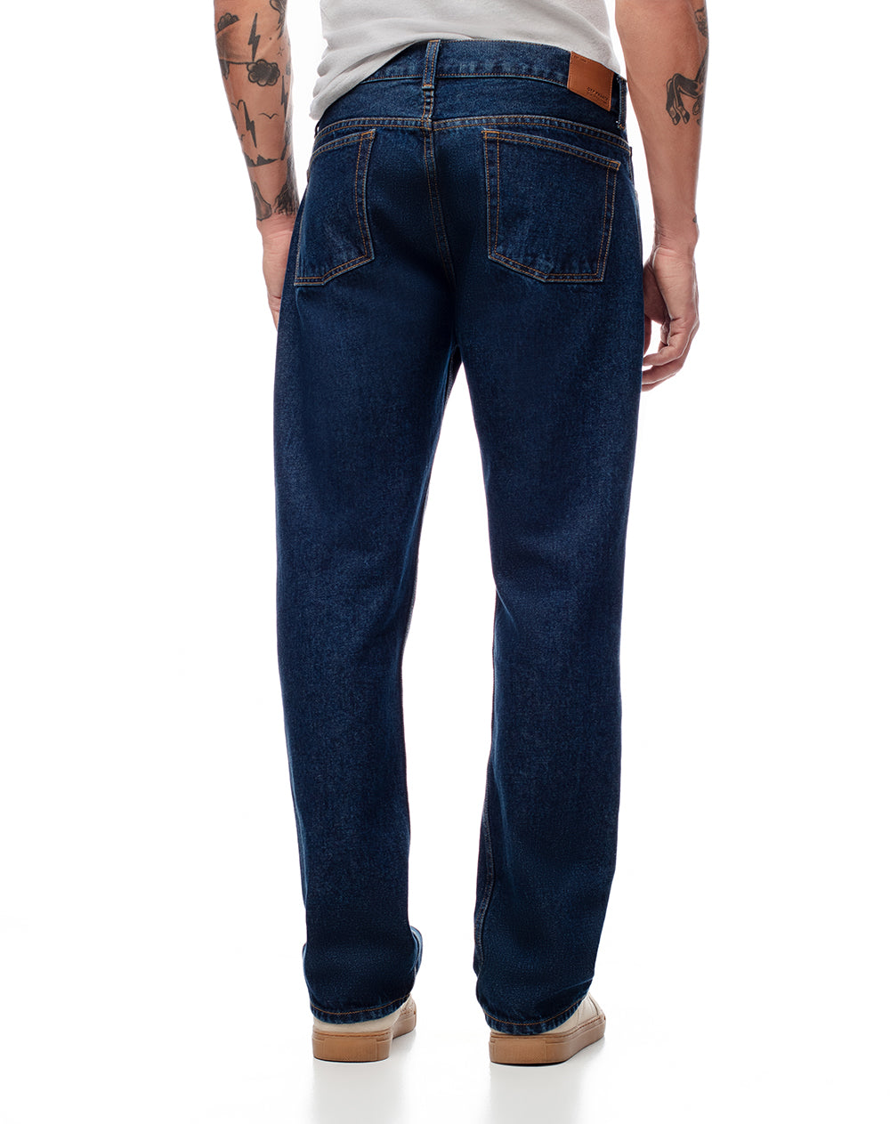 Jean regular fit tiro medio indigo oscuro