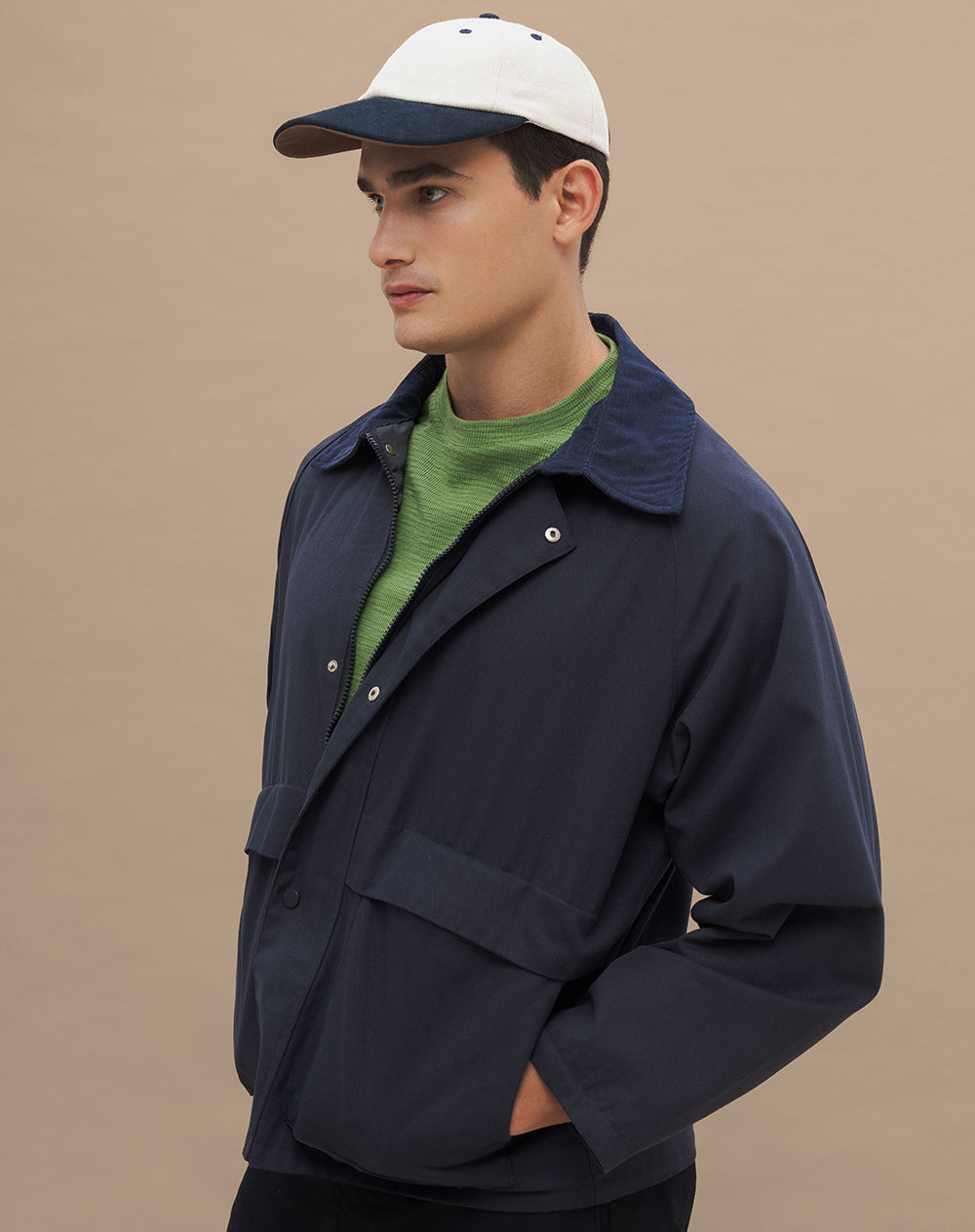 Chaqueta regular fit sin capucha azul