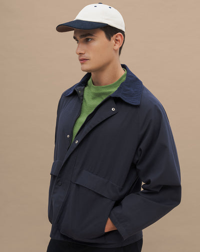 Chaqueta regular fit sin capucha azul