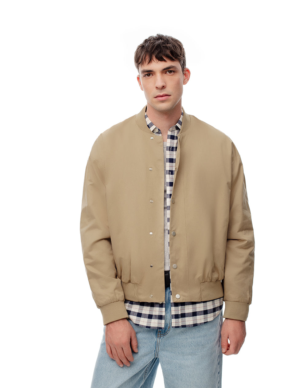 Chaqueta bomber regular caqui hombre