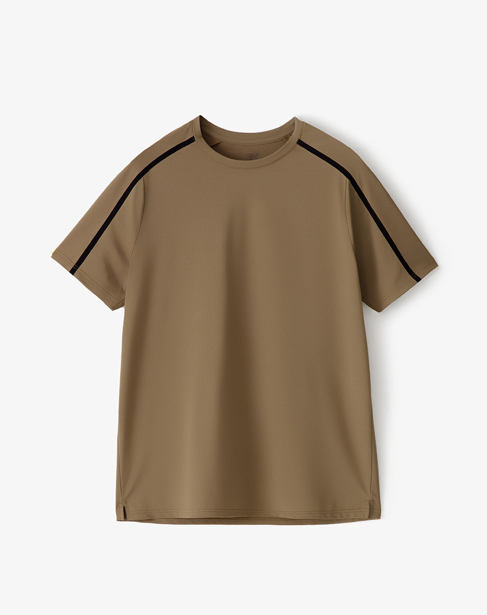 Camiseta deportiva antibacterial café hombre