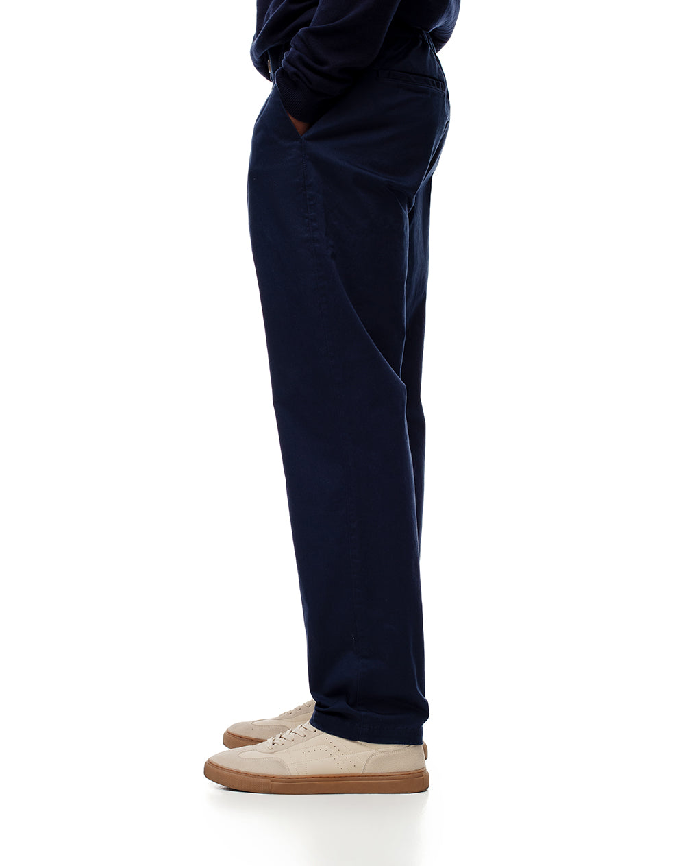 Pantalón regular fit tiro medio azul