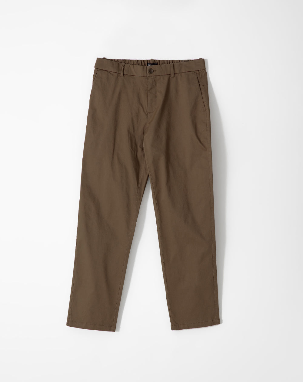 Pantalón regular fit tiro medio cafe