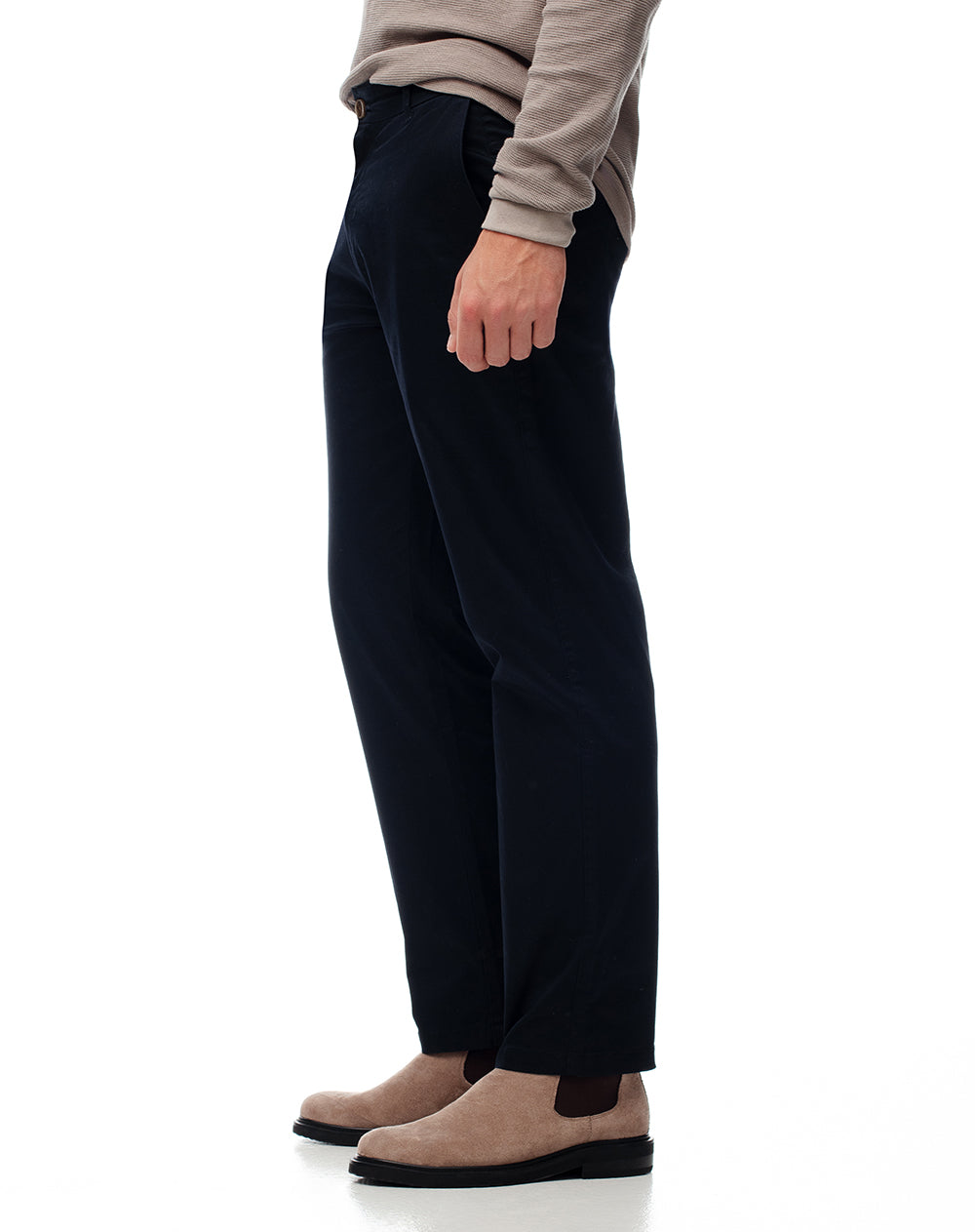 Pantalón regular tiro medio azul hombre