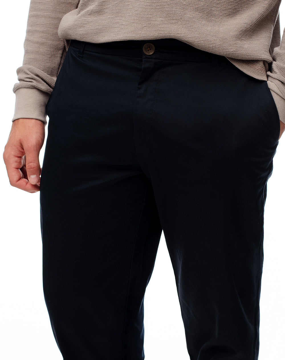 Pantalón regular tiro medio azul hombre