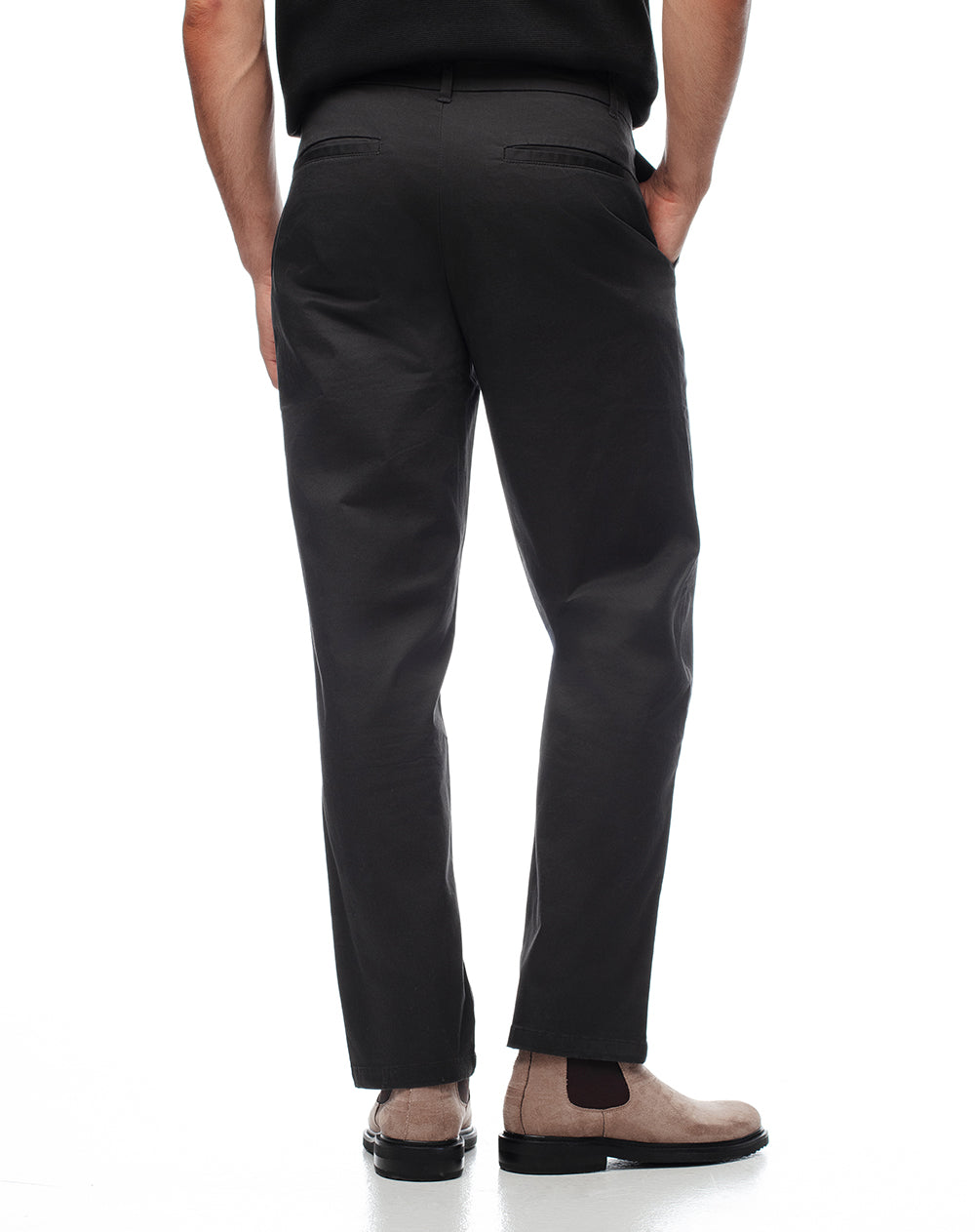 Pantalón regular tiro medio gris oscuro hombre