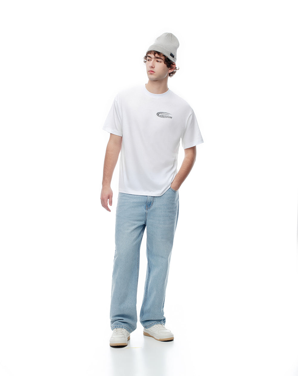 Camiseta regular fit manga corta blanca