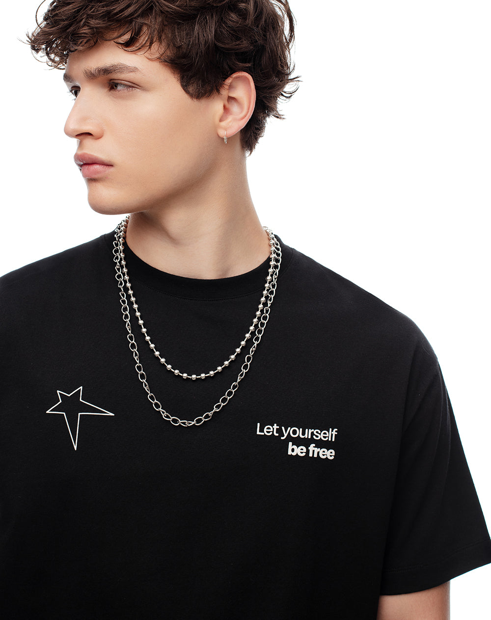 Camiseta regular algodón estampada hombre