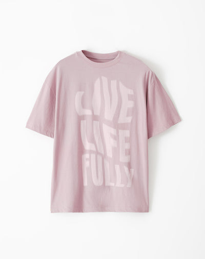 Camiseta regular algodón palo rosa estampada hombre