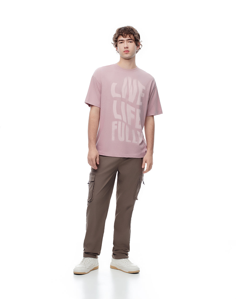 Camiseta regular fit manga corta palo de rosa
