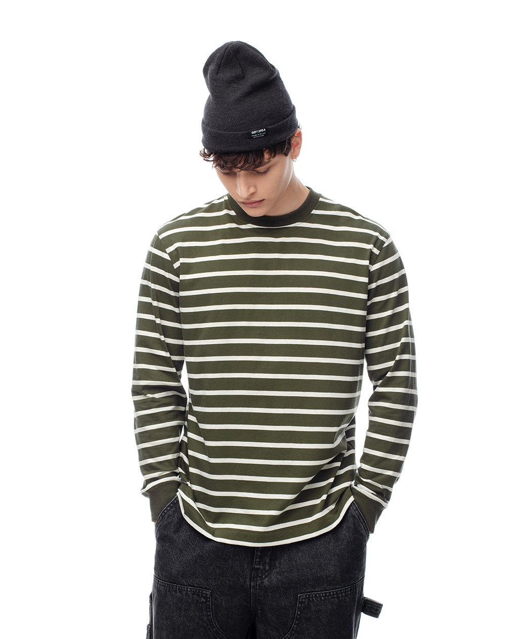 Camibuzo regular algodón rayas hombre