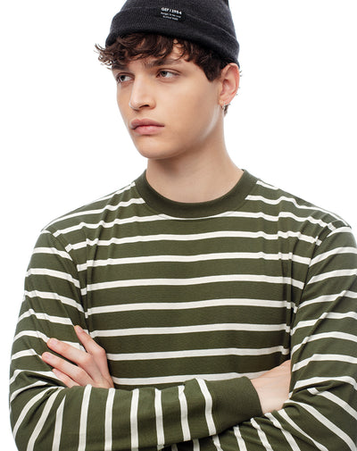 Camibuzo regular algodón rayas hombre