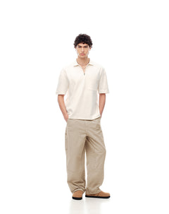 Jean cargo wide leg 100% algodón caqui hombre