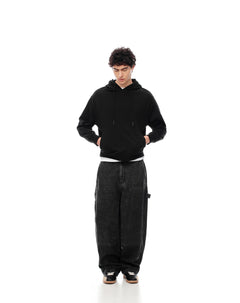 Jean regular fit tiro medio denim negro