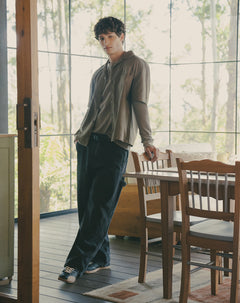Jean cargo wide leg 100% algodón negro hombre