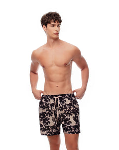 Pantaloneta de baño estampada hombre