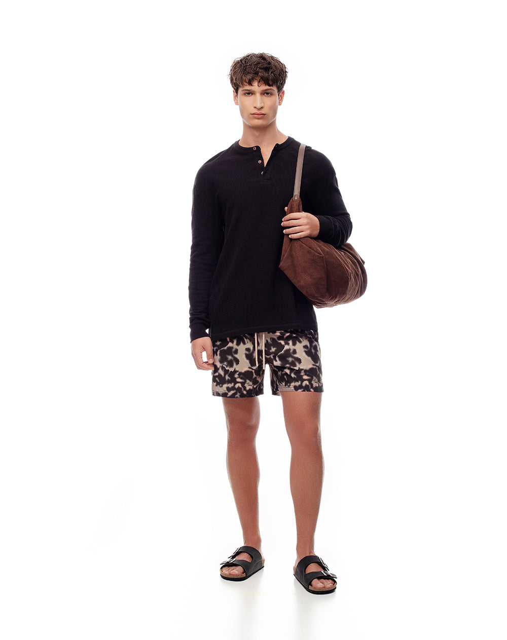 Pantaloneta de baño estampada hombre