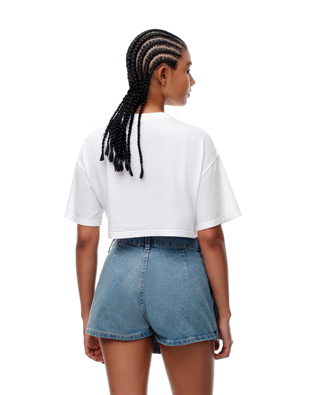 Falda short tiro medio índigo