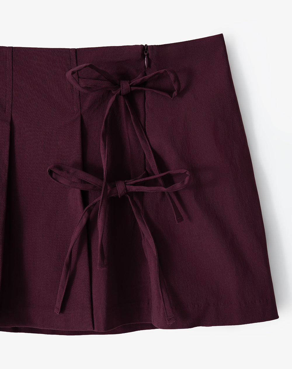 Falda corto tiro medio vino tinto mujer