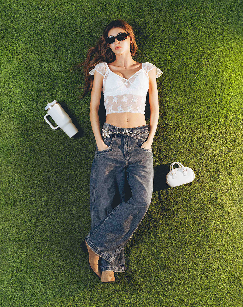 Camiseta slim manga corta blanca mujer