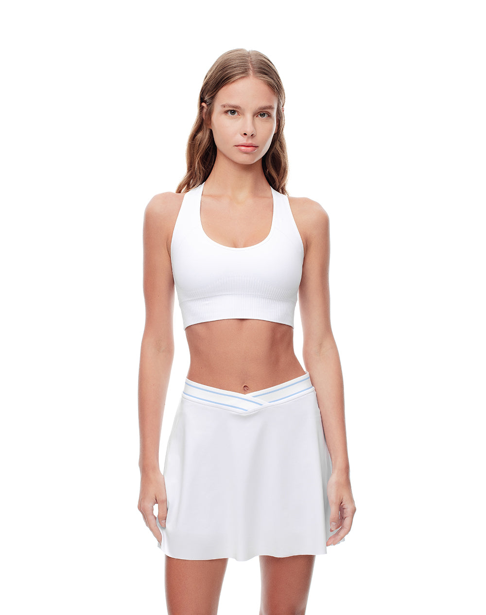 Falda short tiro alto blanca