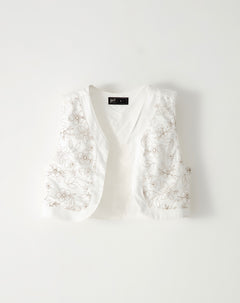 Chaleco regular fit sin capucha en drill blanco
