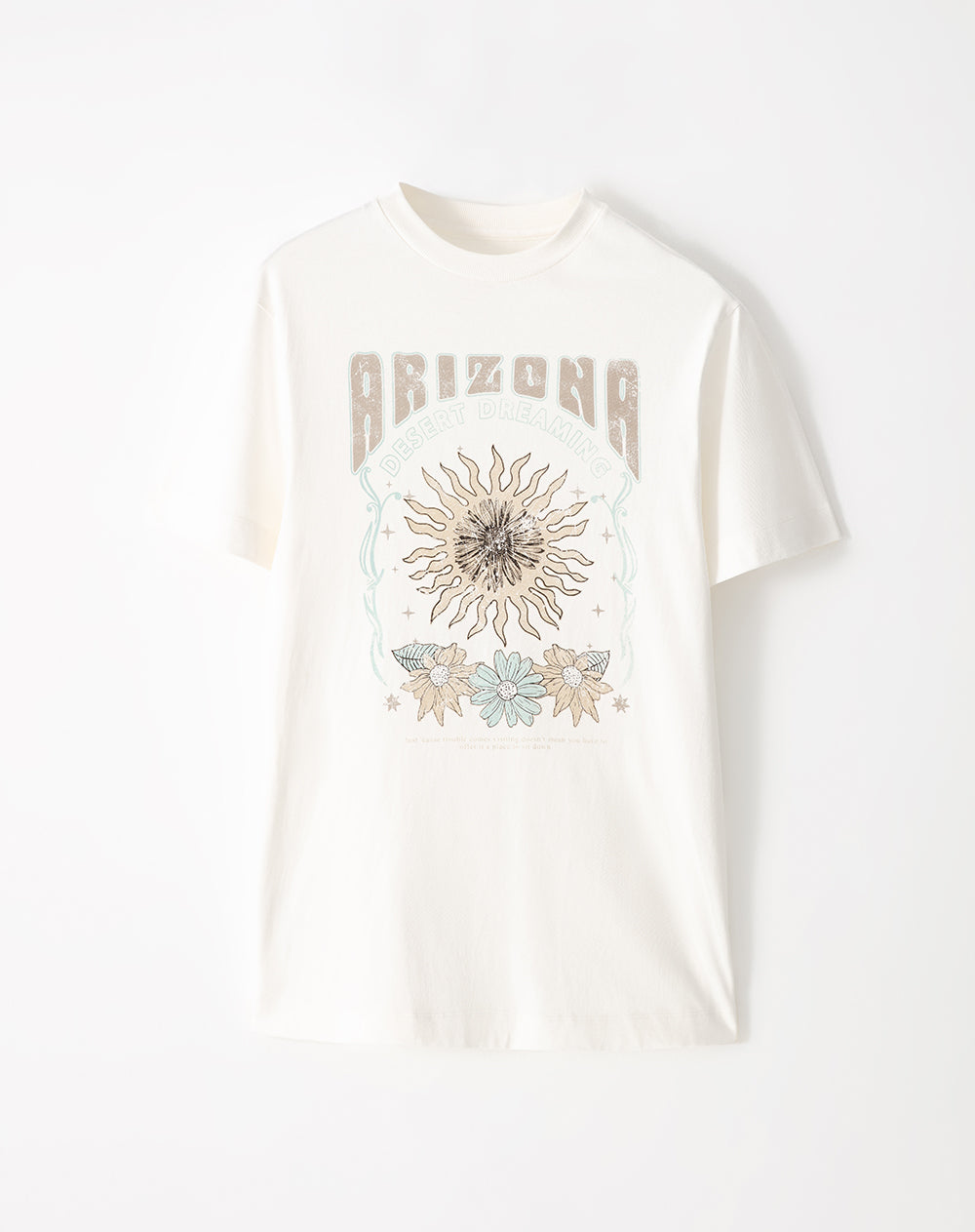 Camiseta relaxed fit manga corta cruda
