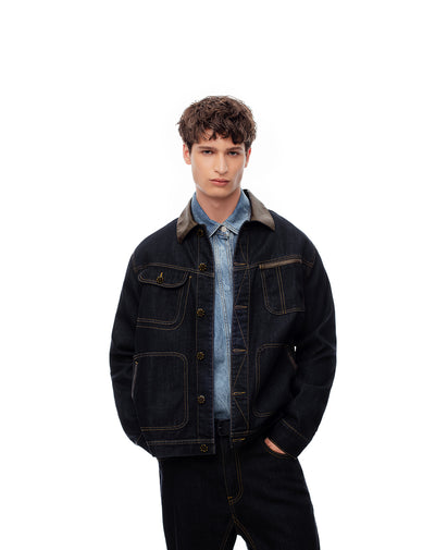 Chaqueta regular fit índigo oscuro