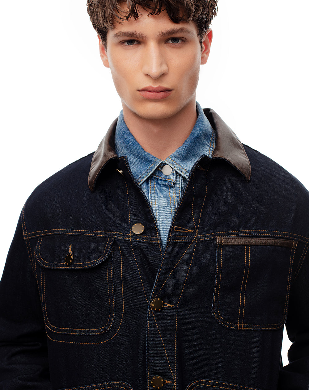 Chaqueta regular fit índigo oscuro