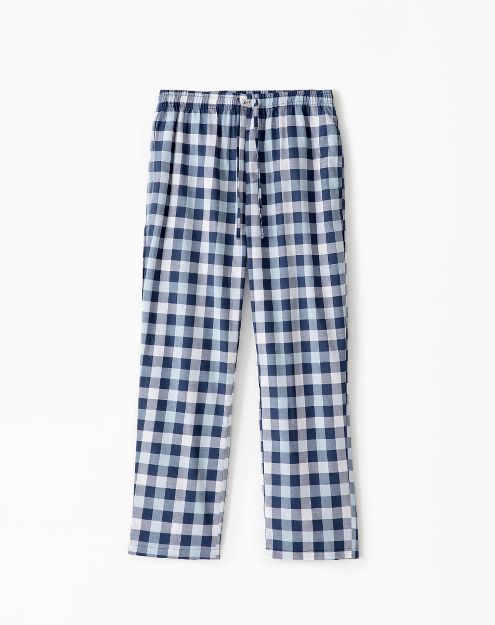Pantalón regular fit tiro medio azul cuadros