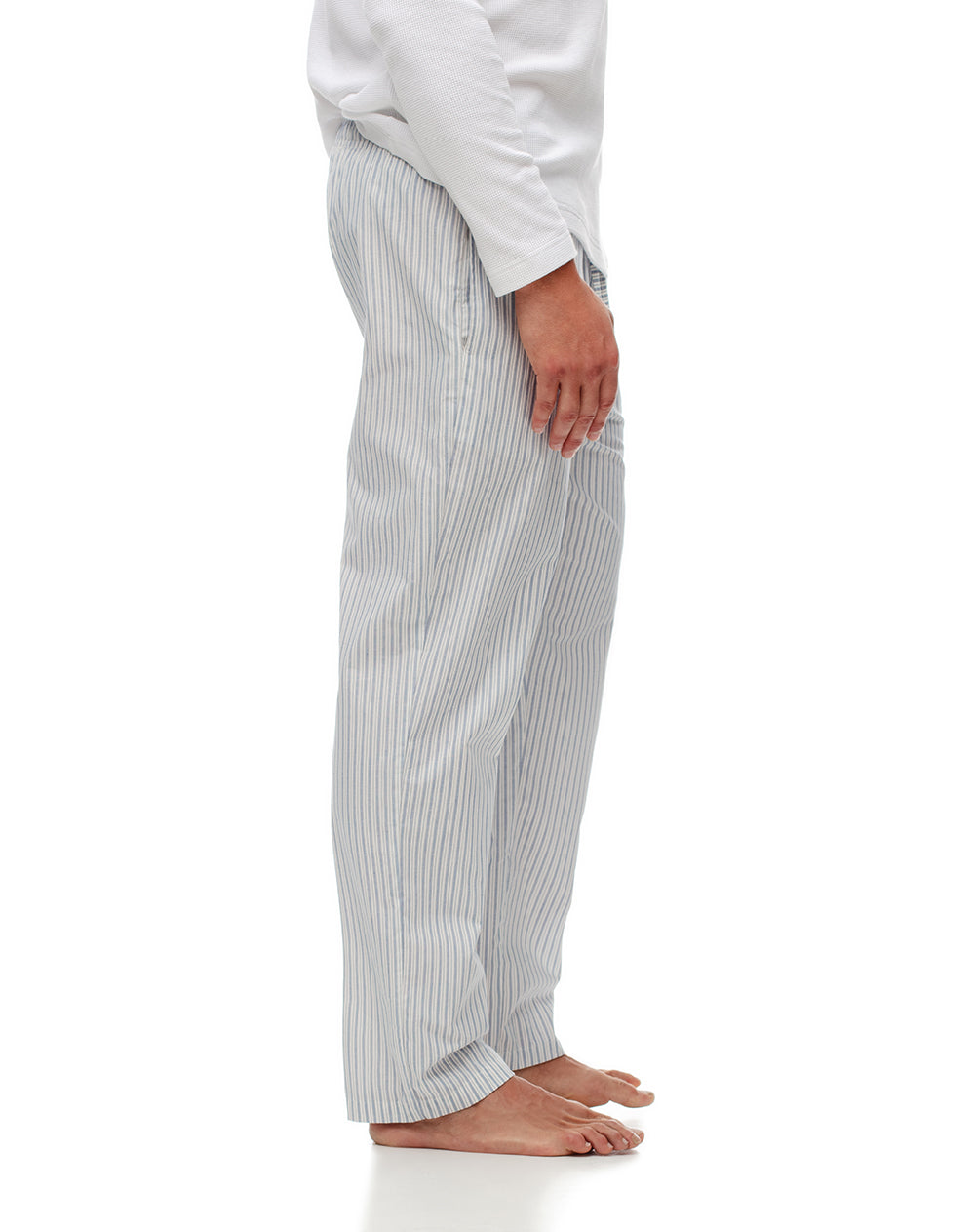 Pantalón regular fit tiro medio azul rayas