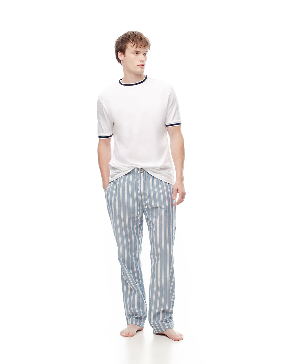 Pantalón de pijama hombre algodón rayas