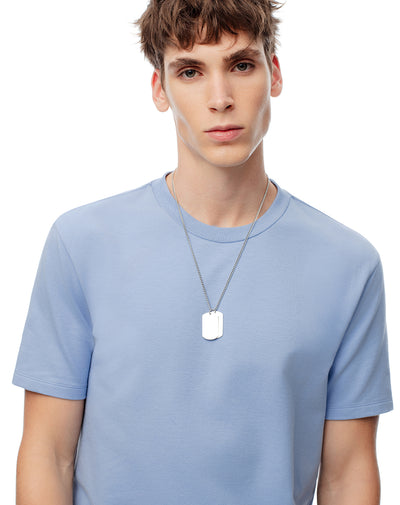 Camiseta oversize algodón azul hombre