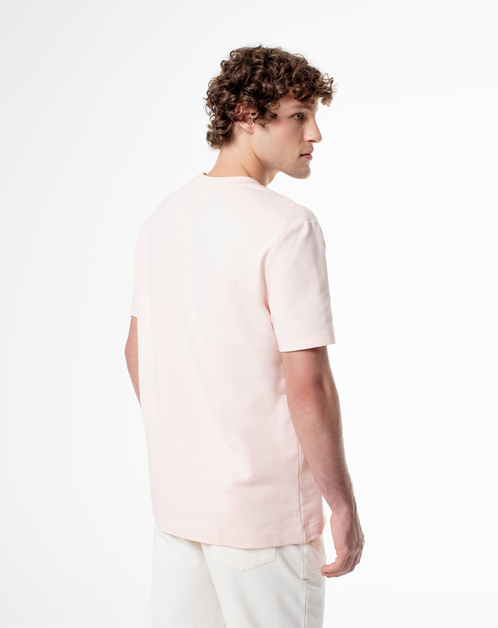 Camiseta oversized fit manga corta rosada