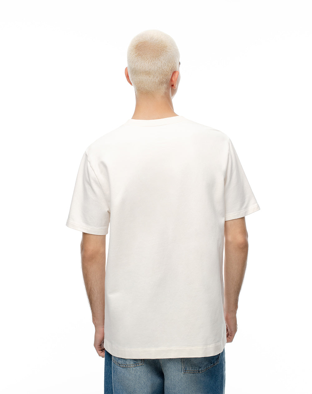 Camiseta oversize algodón vainilla hombre