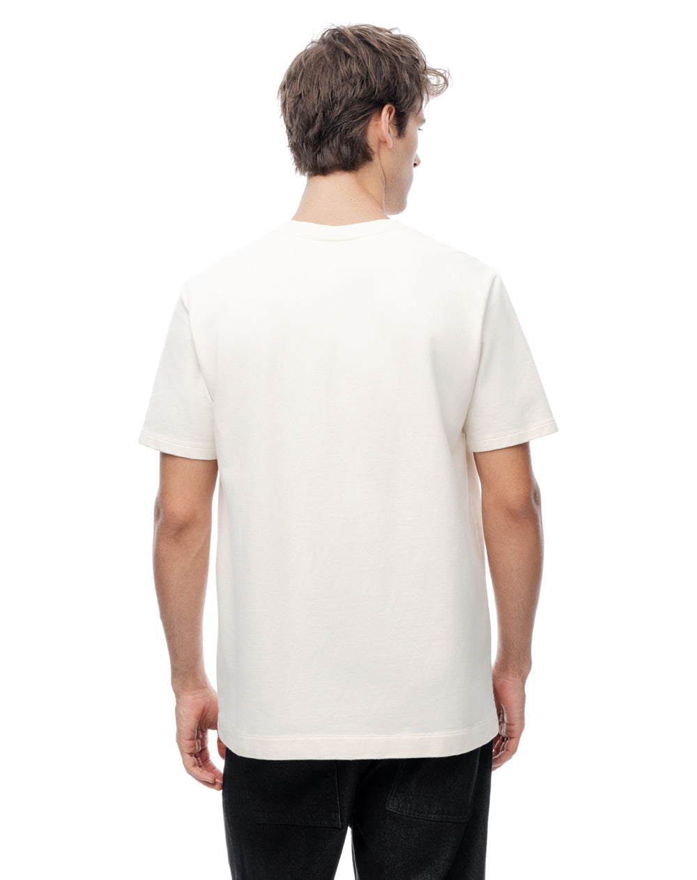 Camiseta oversize algodón vainilla hombre