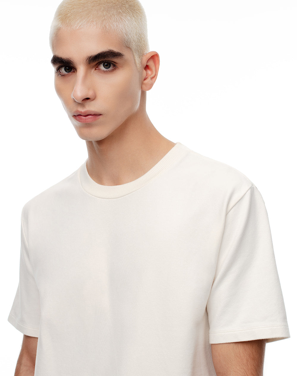 Camiseta oversize algodón vainilla hombre