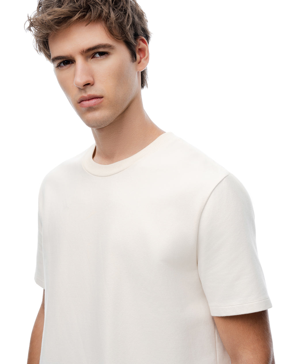 Camiseta oversize algodón vainilla hombre
