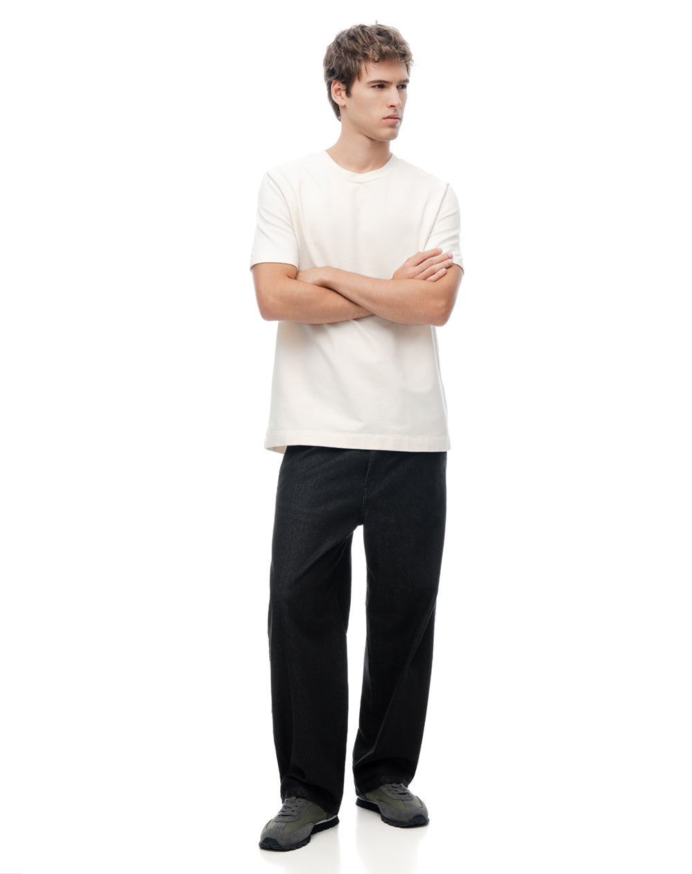 Camiseta oversize algodón vainilla hombre