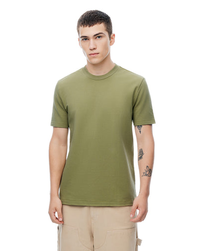 Camiseta regular manga corta verde hombre
