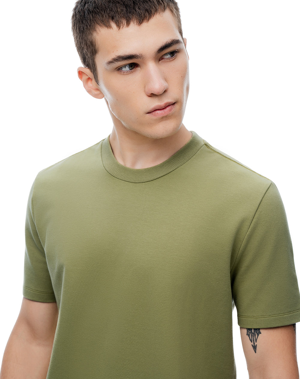 Camiseta regular manga corta verde hombre