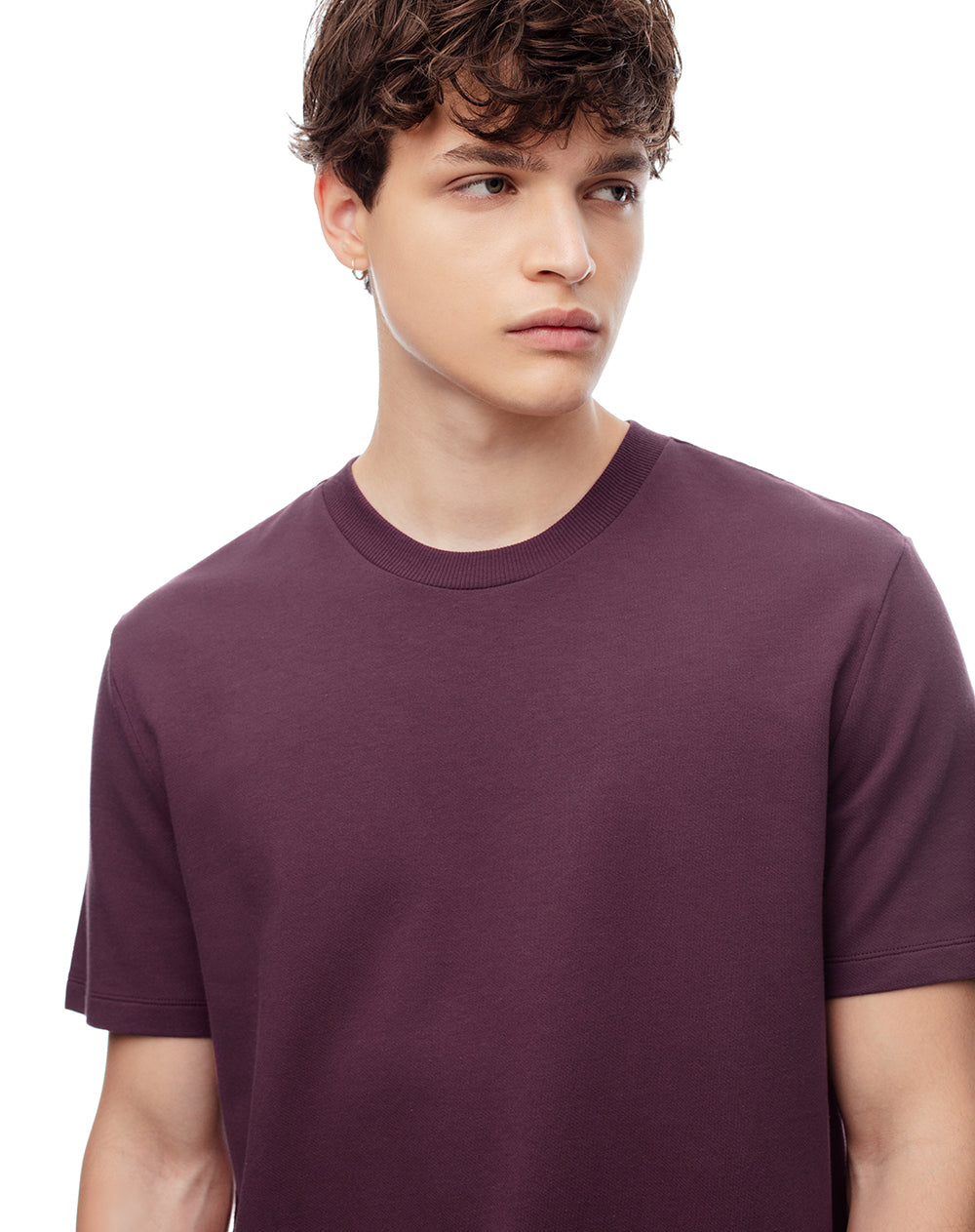 Camiseta oversize algodón vinotinto hombre