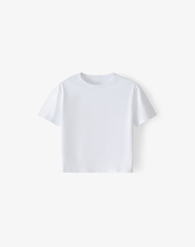 Camiseta manga corta oversize algodón blanco hombre