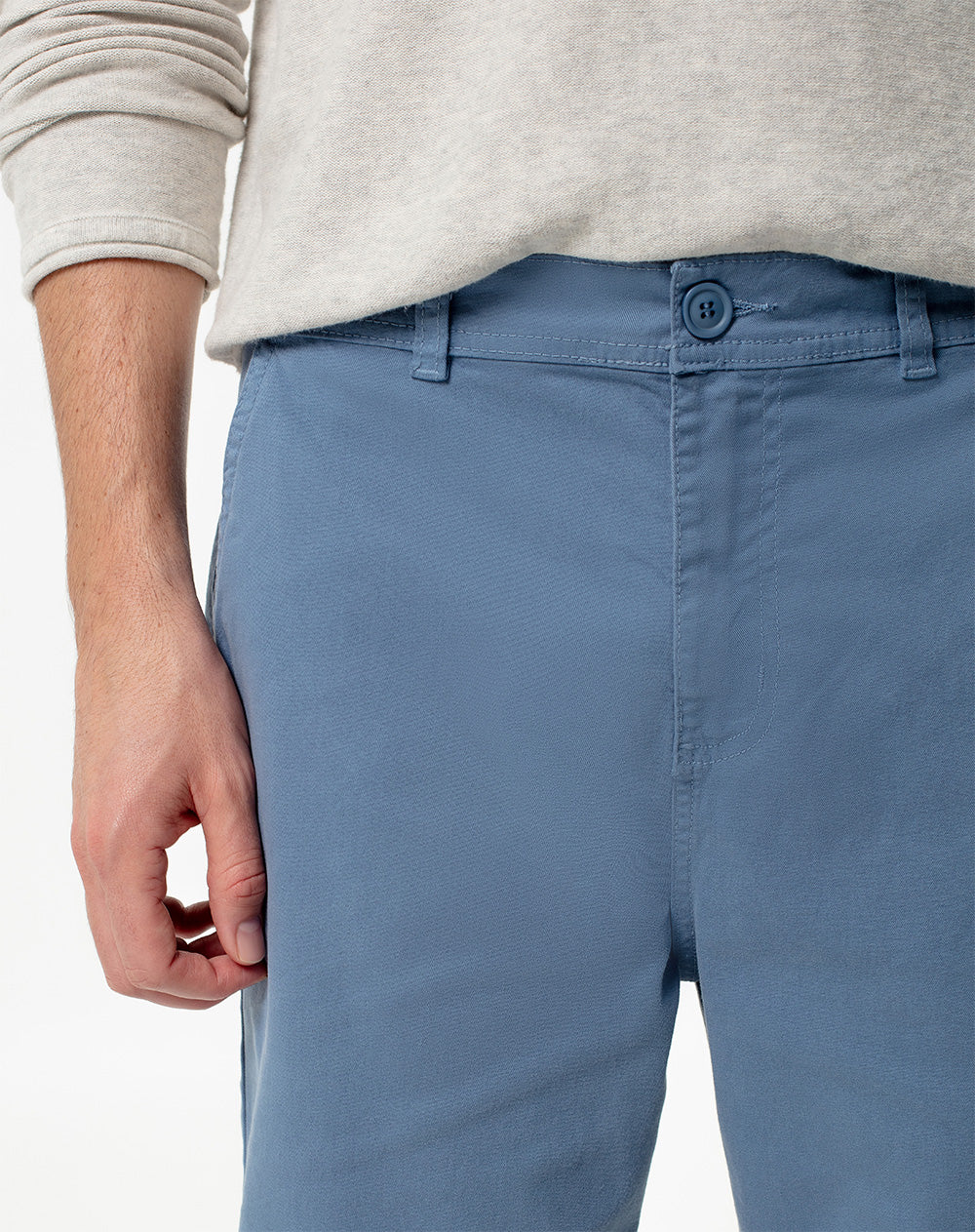 Bermuda regular fit en drill azul