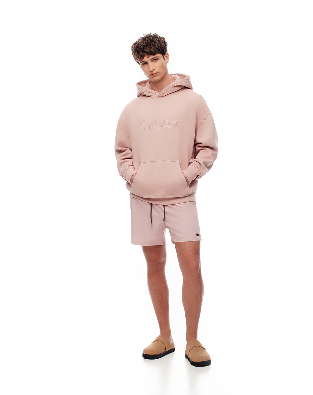 Pantaloneta de baño palo rosa hombre