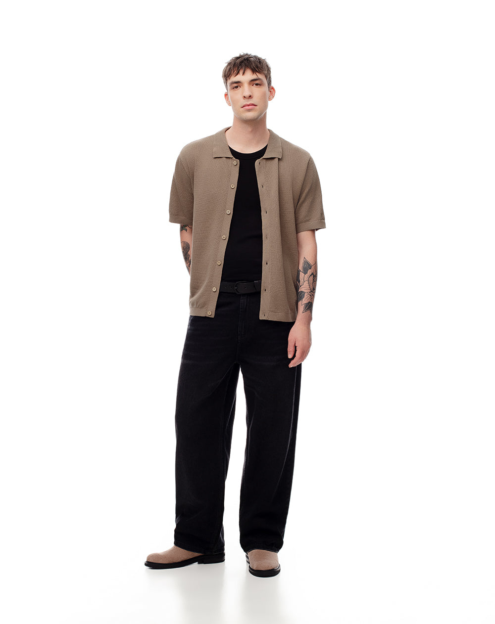Camisa regular fit café