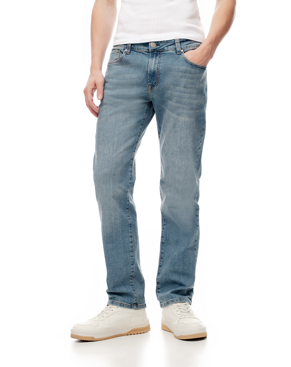 Jean slim fit tiro medio indigo
